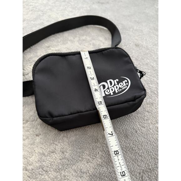 Dr. Pepper Themed Black Nylon Fanny Pack Crossbody Waist Bum Bag Promo - Picture 7 of 8
